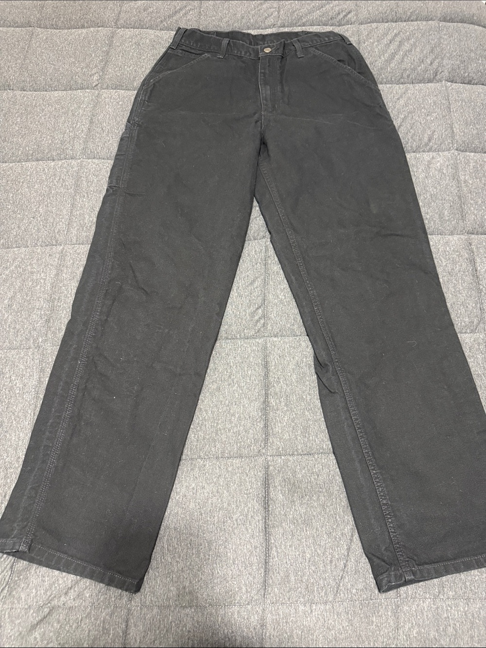 Vintage Carhartt Carpenter Pants Black Canvas Workwear Dungaree 33x34